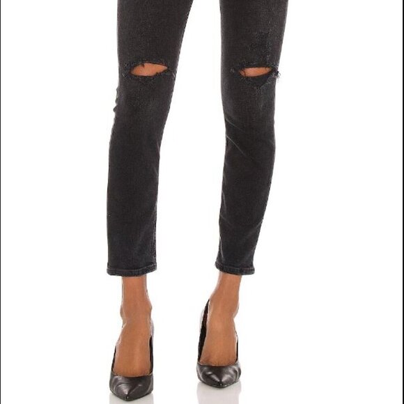 AGOLDE Nico Slim Leg Jeans in Disorder - Distressed Black/Dark Wash Jeans - Picture 16 of 16
